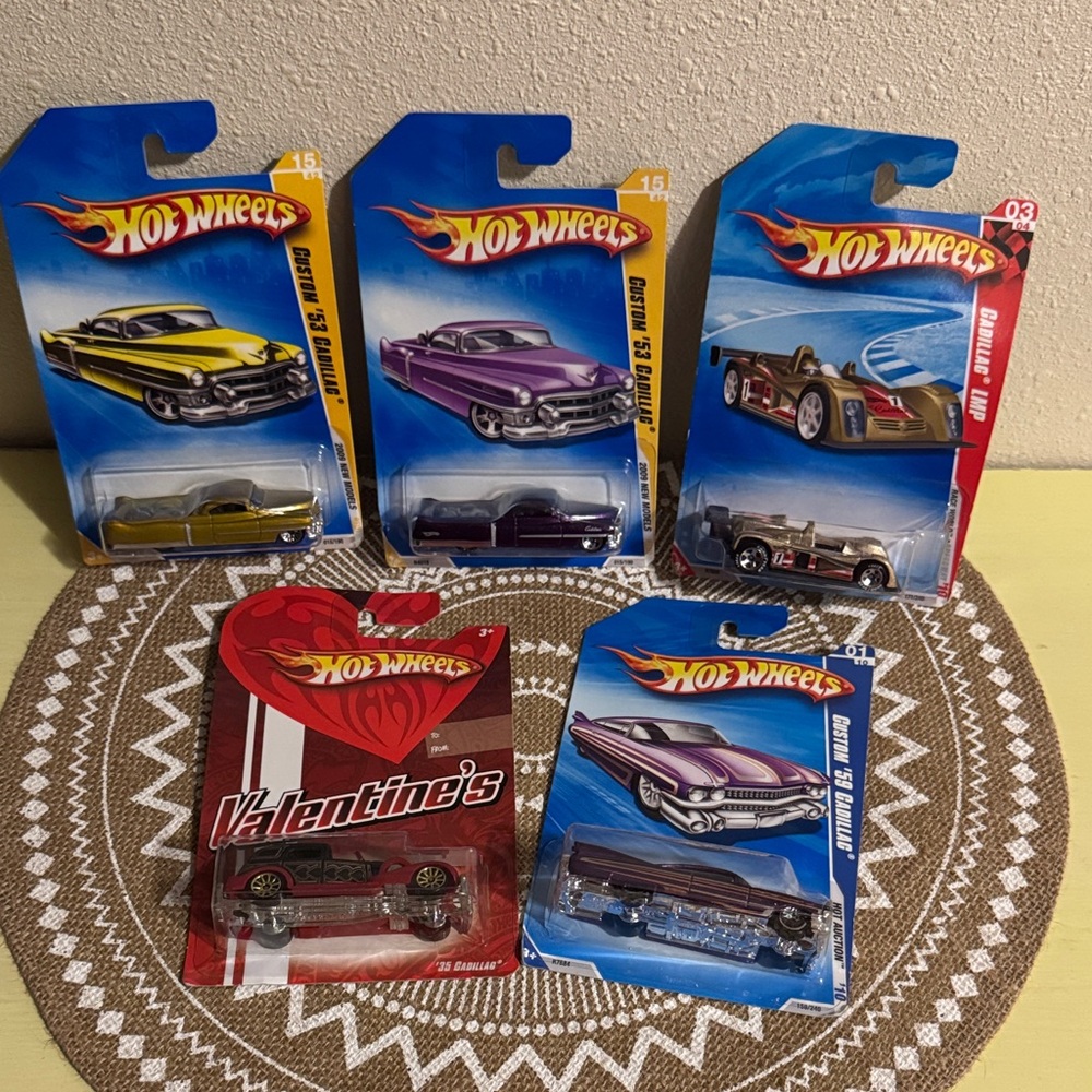 Cadillac collection of 5 Hot Wheels Die-Cast Car Set
